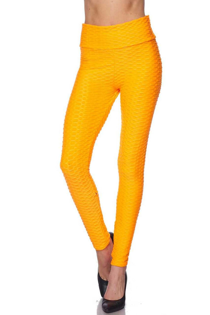 Scrunch Butt Textured High Waisted Leggings - Plus Size - 1XL 2XL 3XL with Pockets