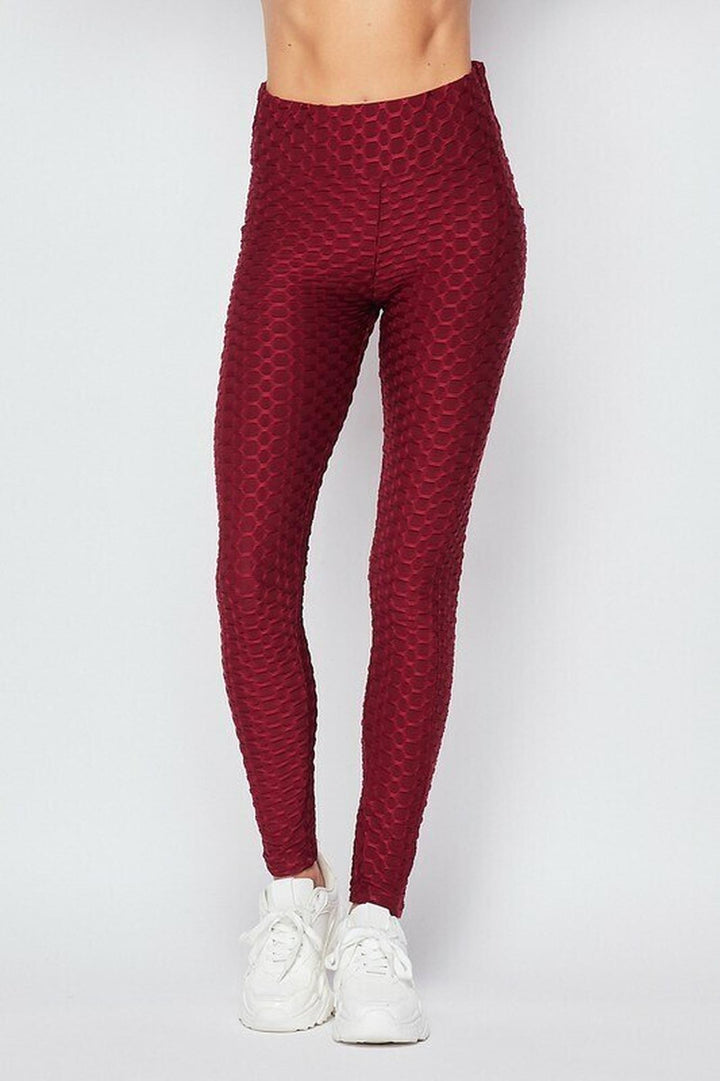 Scrunch Butt Textured High Waisted Leggings - Plus Size - 1XL 2XL 3XL with Pockets