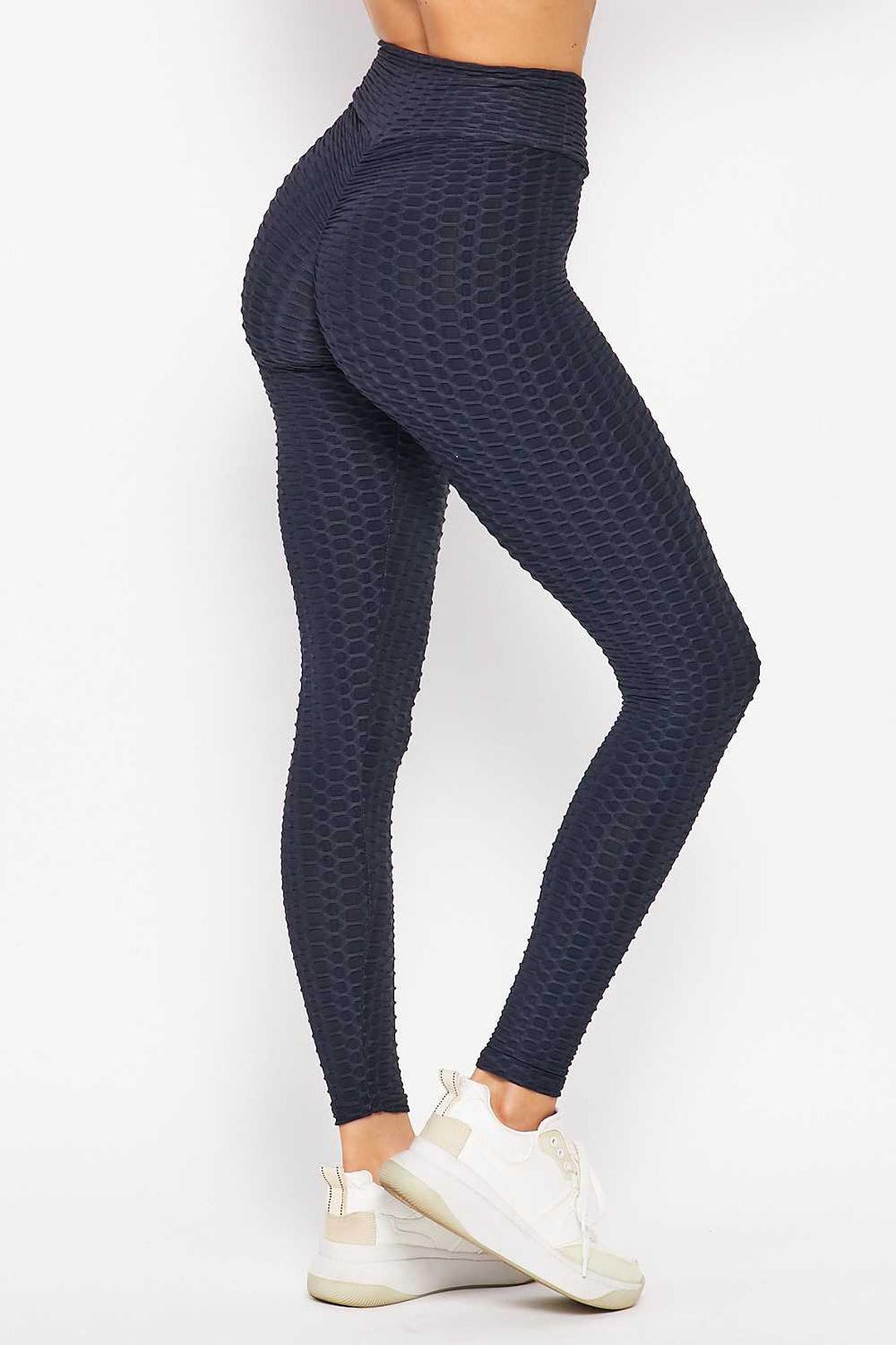 Scrunch Butt Textured V-Waist High Waisted Leggings - Plus Size - 1XL 2XL 3XL with Pockets
