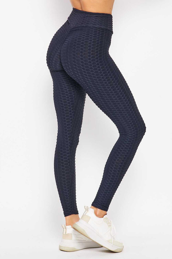Scrunch Butt Textured V-Waist High Waisted Leggings - Plus Size - 1XL 2XL 3XL with Pockets