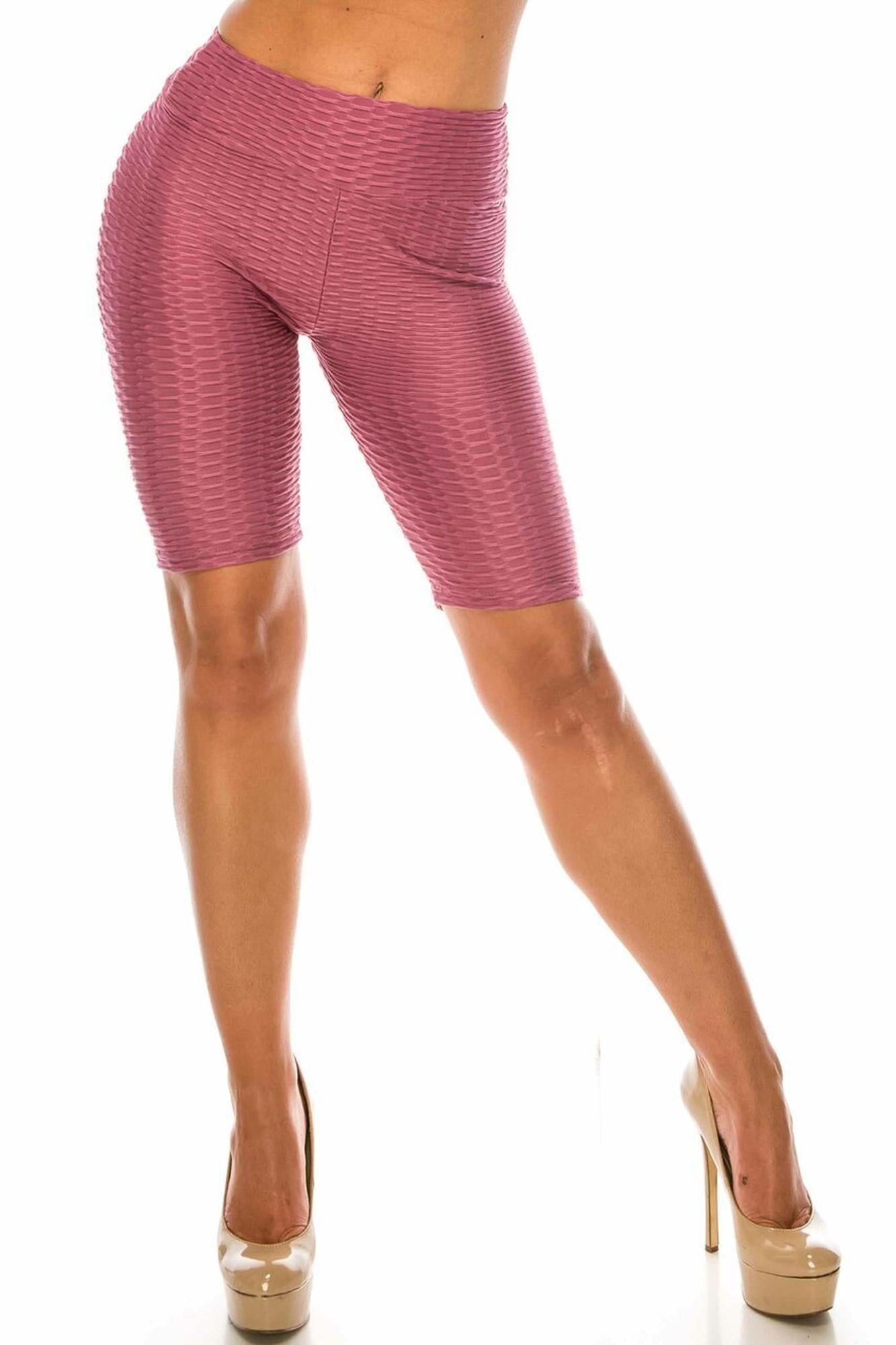 Scrunch Butt High Waisted Biker Shorts - Plus Size - 1XL 2XL 3XL