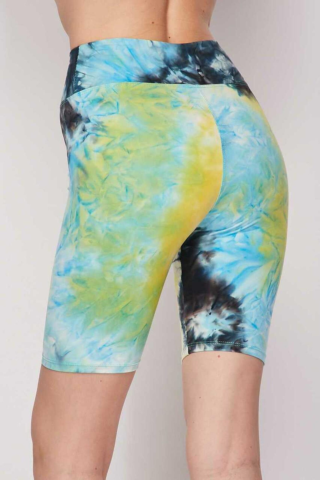 Tie Dye High Waisted Biker Shorts - Plus Size - 1XL 2XL 3XL - 3 Inch Waist