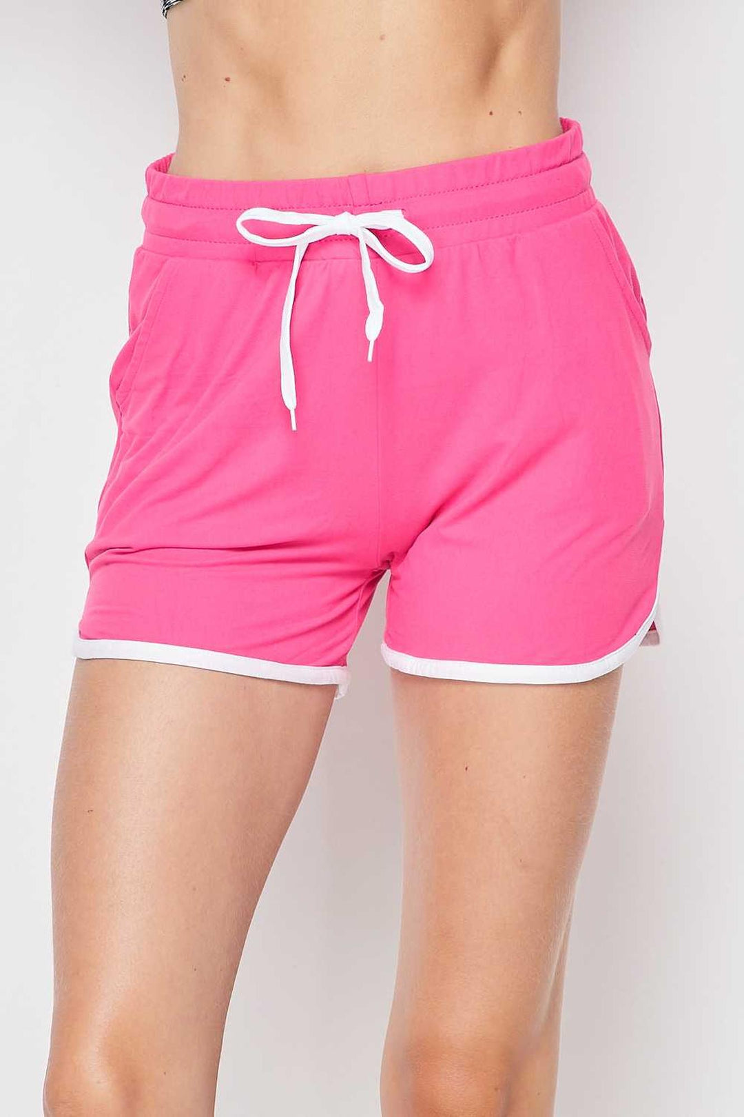 Buttery Smooth Drawstring Waist Plus Size Dolphin Shorts with Pockets - 1XL 2XL 3XL