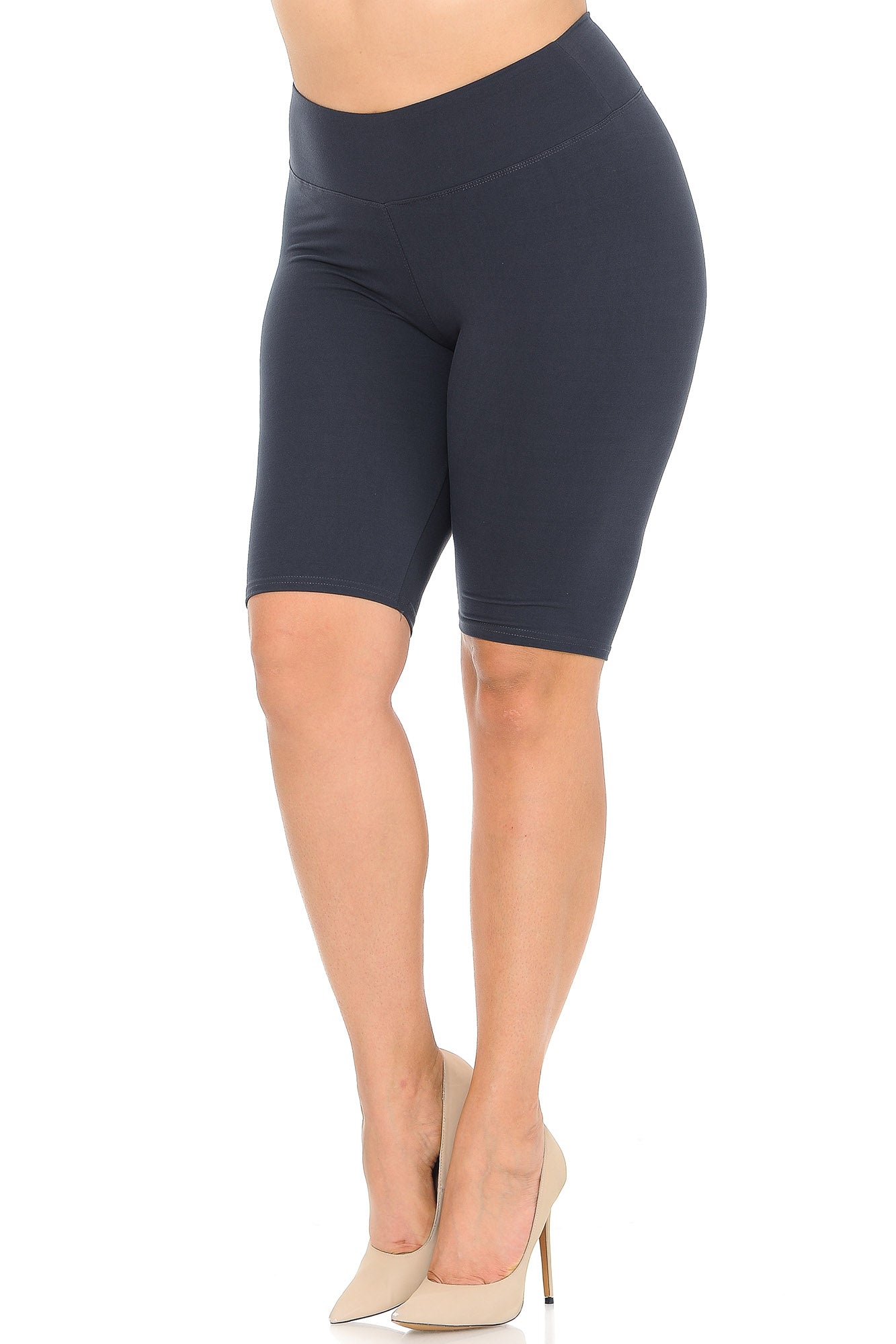 Buttery Smooth Basic Solid Biker Shorts - Plus Size - 3 Inch Waist - 1XL 2XL 3XL