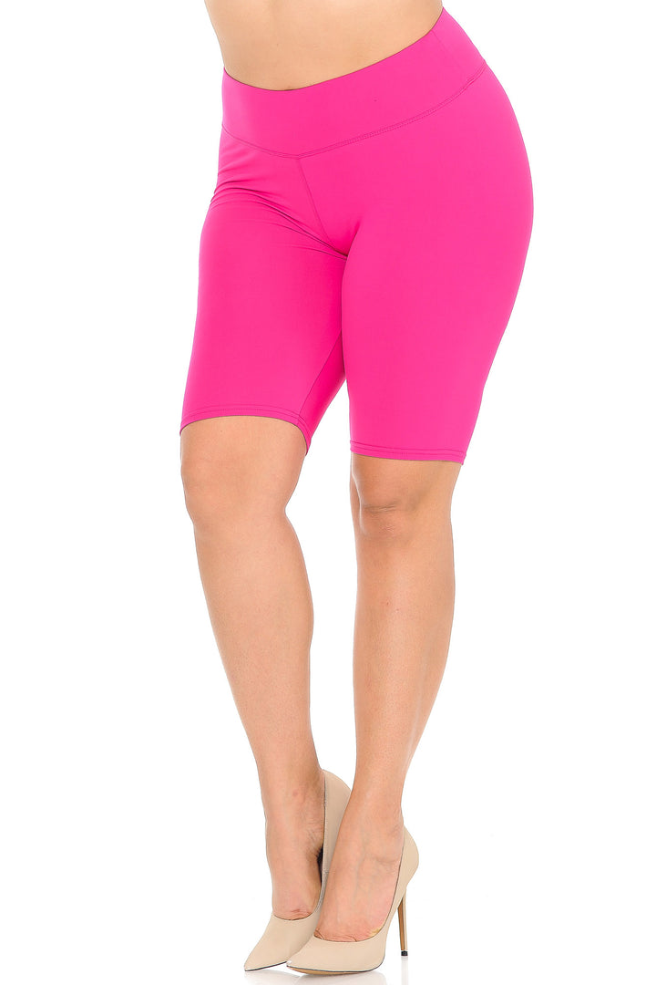 Buttery Smooth Basic Solid Biker Shorts - Plus Size - 3 Inch Waist - 1XL 2XL 3XL
