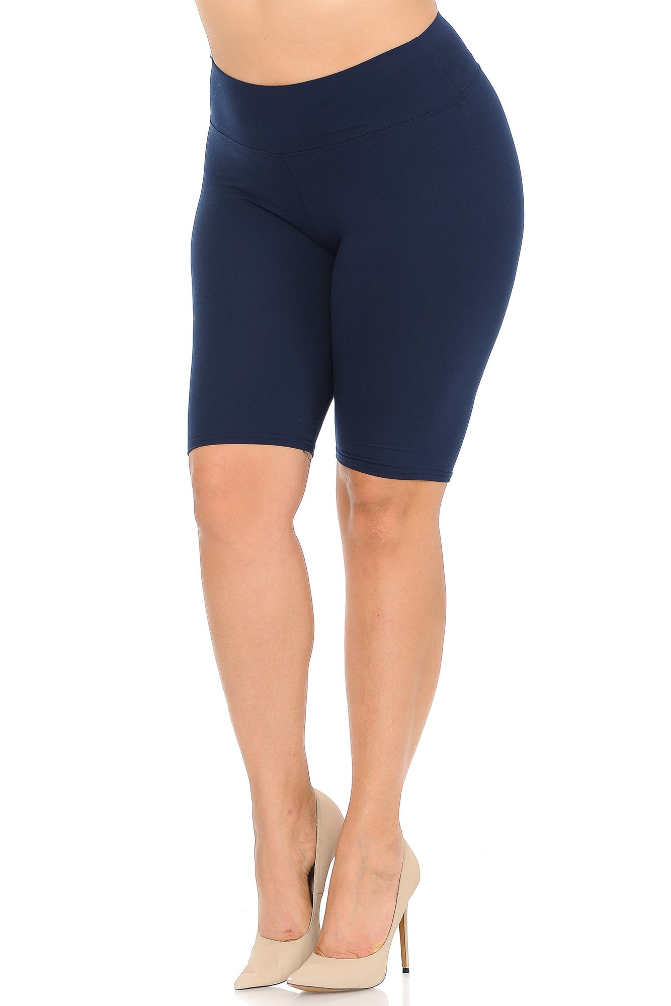 Buttery Smooth Basic Solid Biker Shorts - Plus Size - 3 Inch Waist - 1XL 2XL 3XL