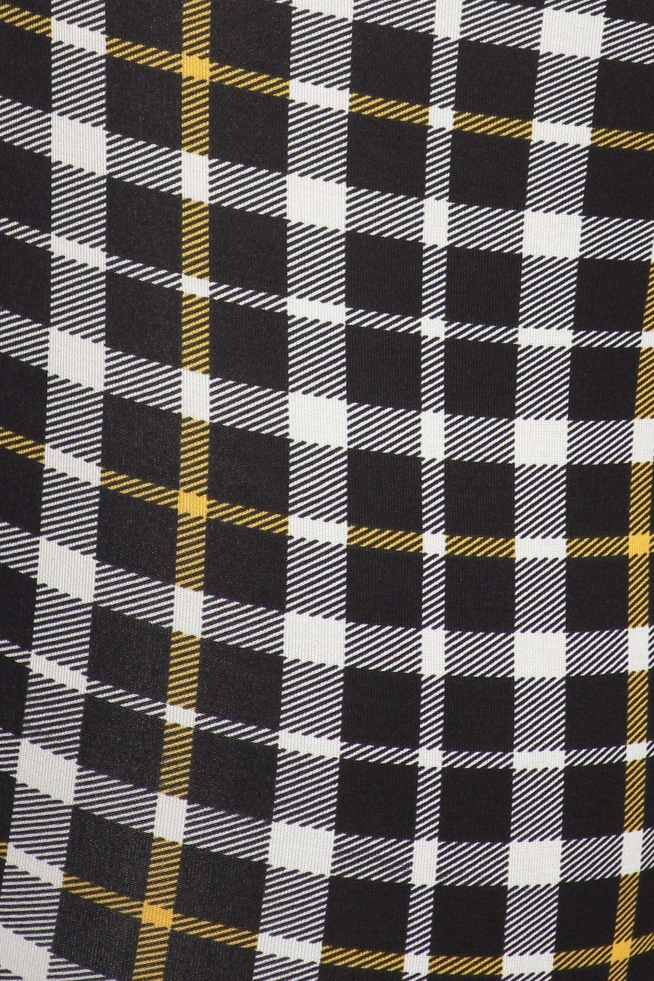 Belted Mustard Accent Plaid Treggings with Pockets - Plus Size - 1XL 2XL 3XL