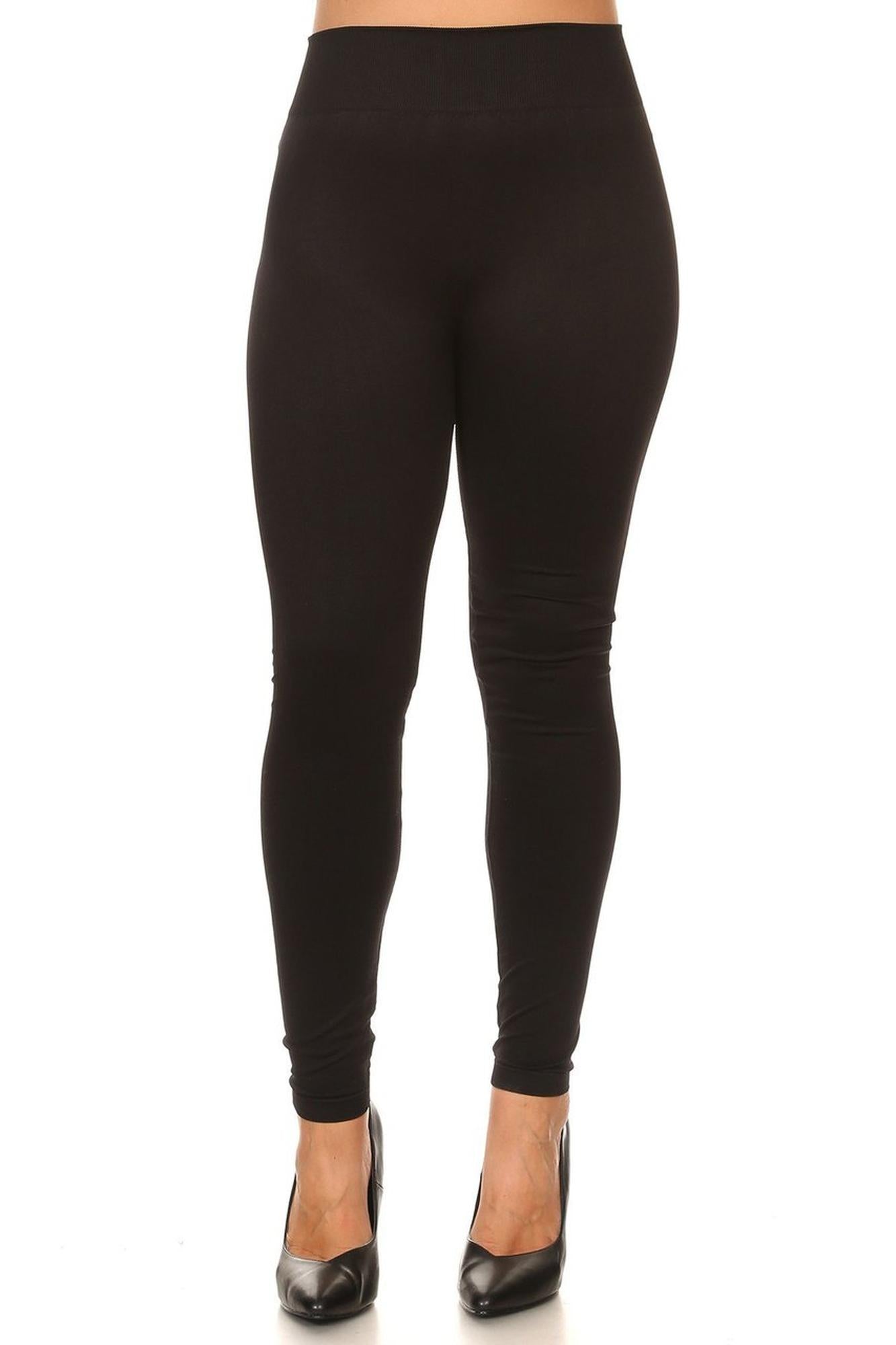 Extra Thick Solid Basic Leggings - Plus Size - 1XL 2XL 3XL
