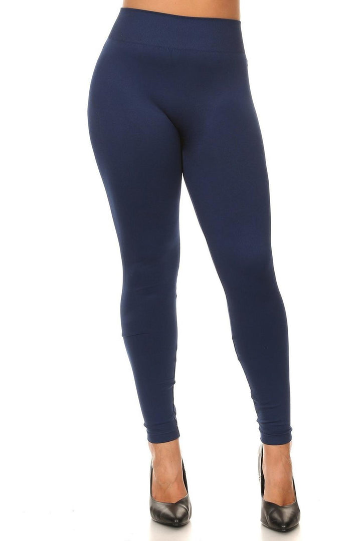 Extra Thick Solid Basic Leggings - Plus Size - 1XL 2XL 3XL