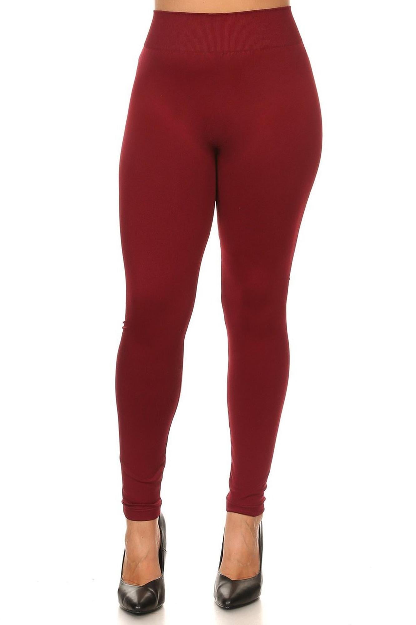 Extra Thick Solid Basic Leggings - Plus Size - 1XL 2XL 3XL