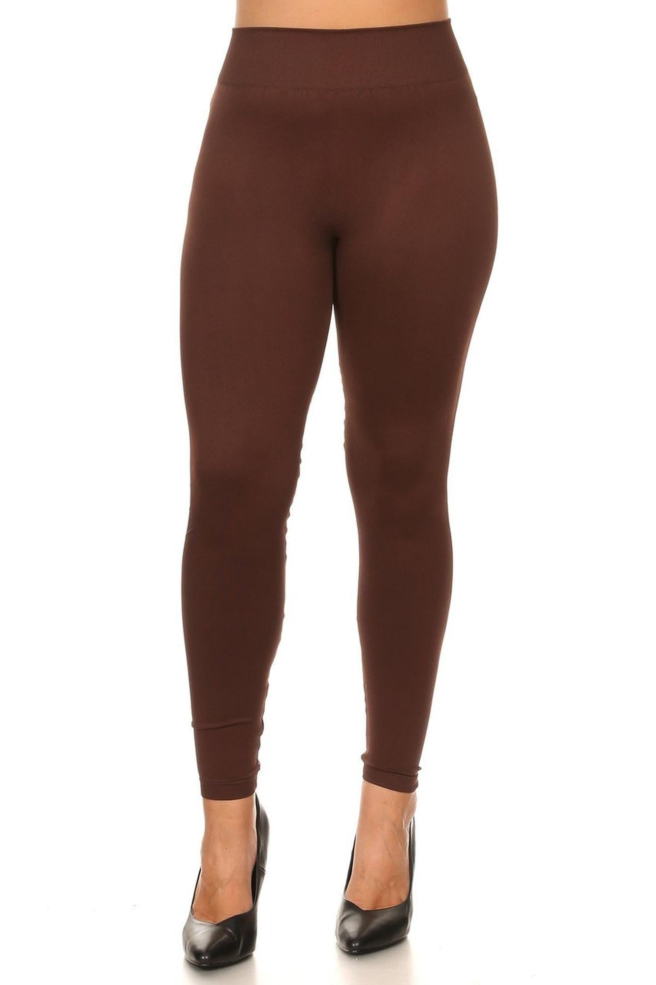 Extra Thick Solid Basic Leggings - Plus Size - 1XL 2XL 3XL