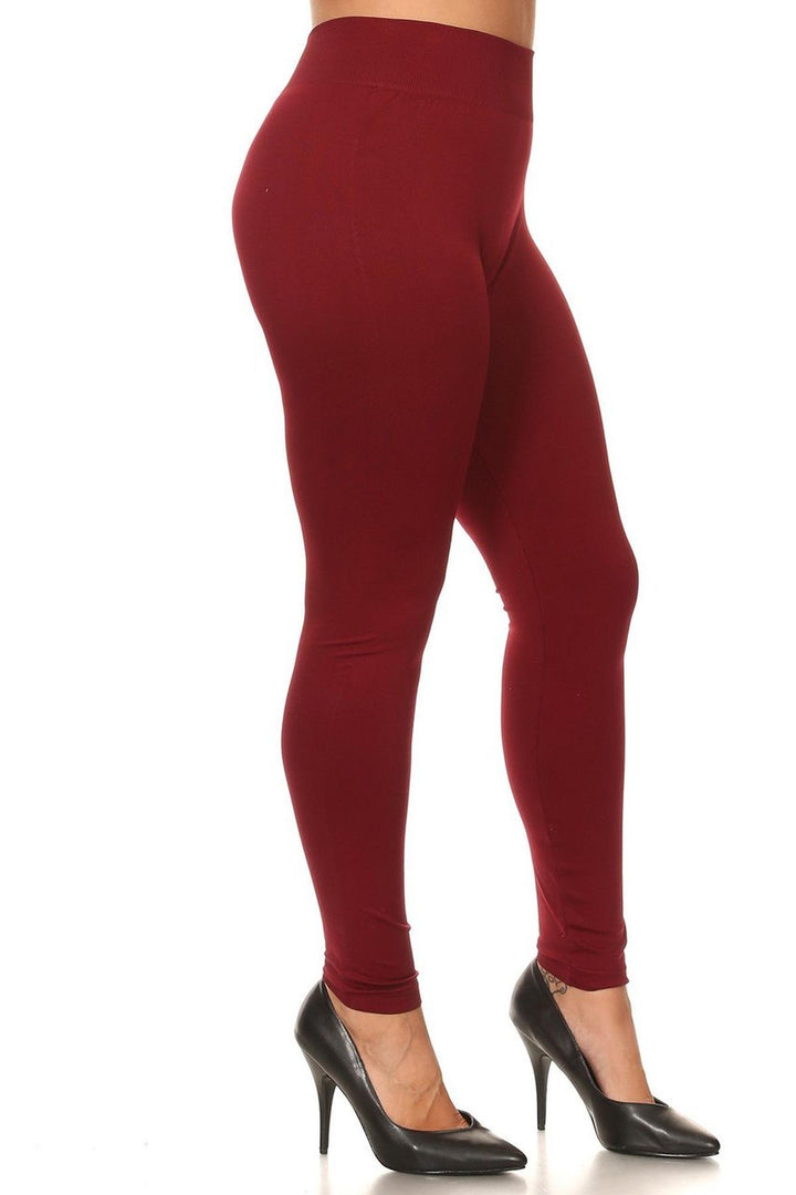 Extra Thick Solid Basic Leggings - Plus Size - 1XL 2XL 3XL