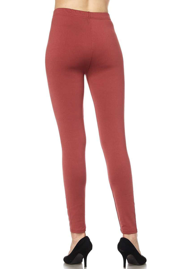 Fleece Lined Solid Leggings - Plus Size - 1XL 2XL 3XL