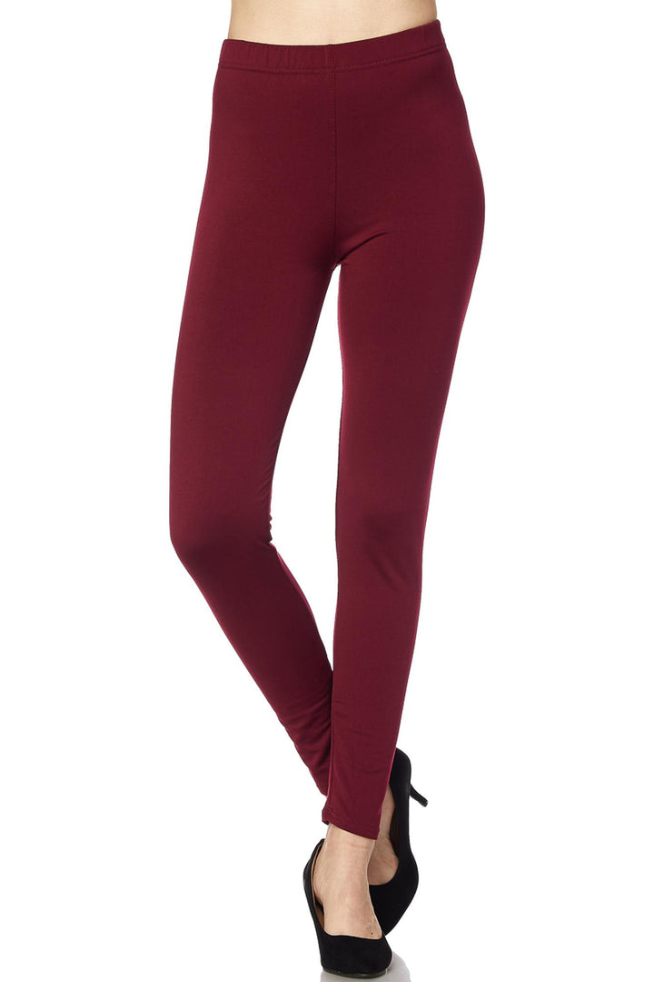 Fleece Lined Solid Leggings - Plus Size - 1XL 2XL 3XL