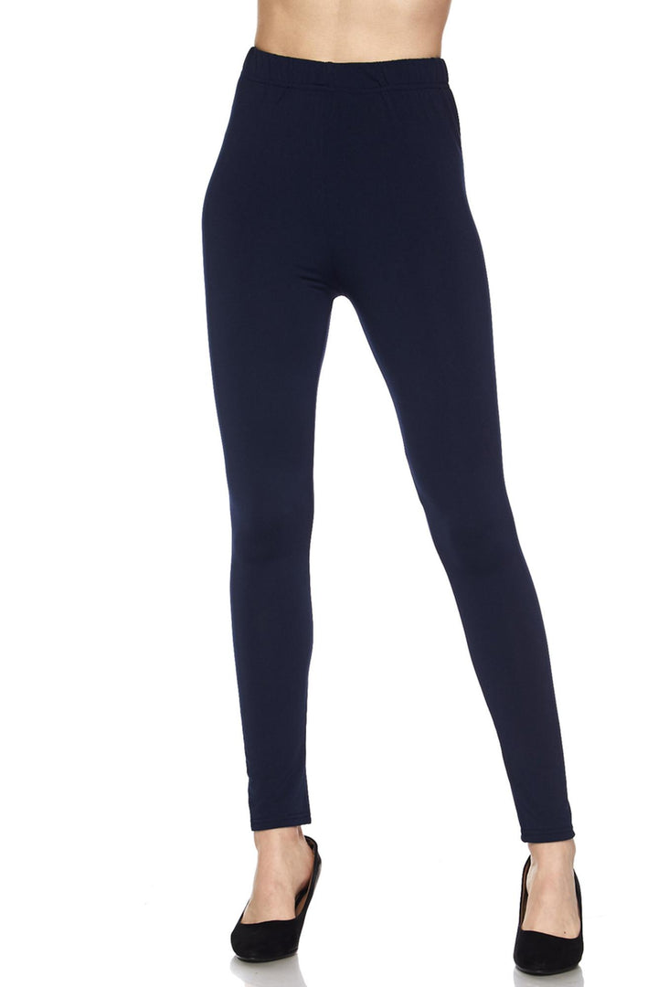 Fleece Lined Solid Leggings - Plus Size - 1XL 2XL 3XL