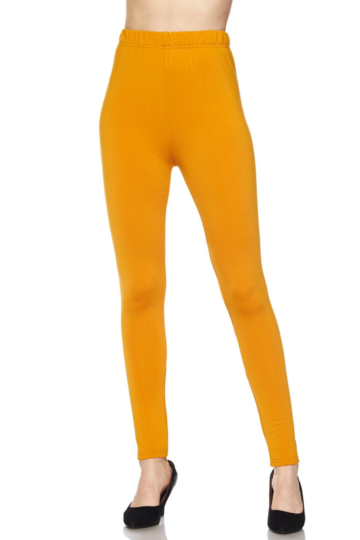 Fleece Lined Solid Leggings - Plus Size - 1XL 2XL 3XL
