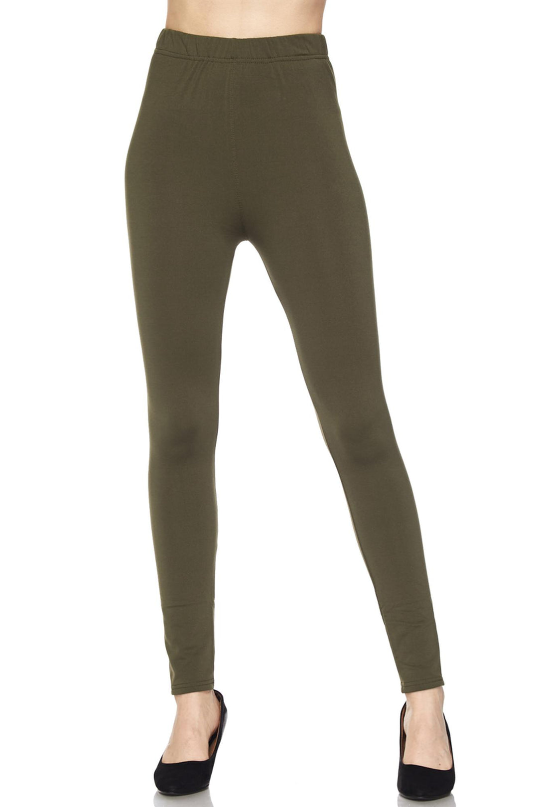 Fleece Lined Solid Leggings - Plus Size - 1XL 2XL 3XL