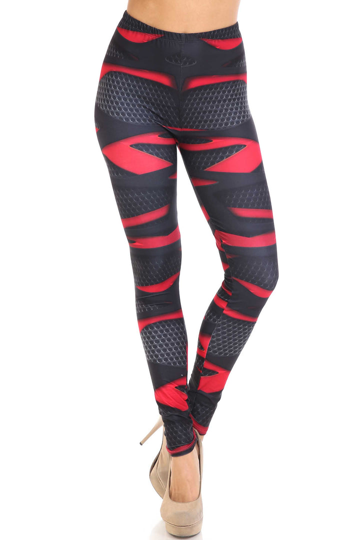 Creamy Soft Premium Women's Leggings Cascading 3D Sport Wrap Plus Size, High Rise, Stretchy & Breathable, Comfortable Fit - by USA Fashion