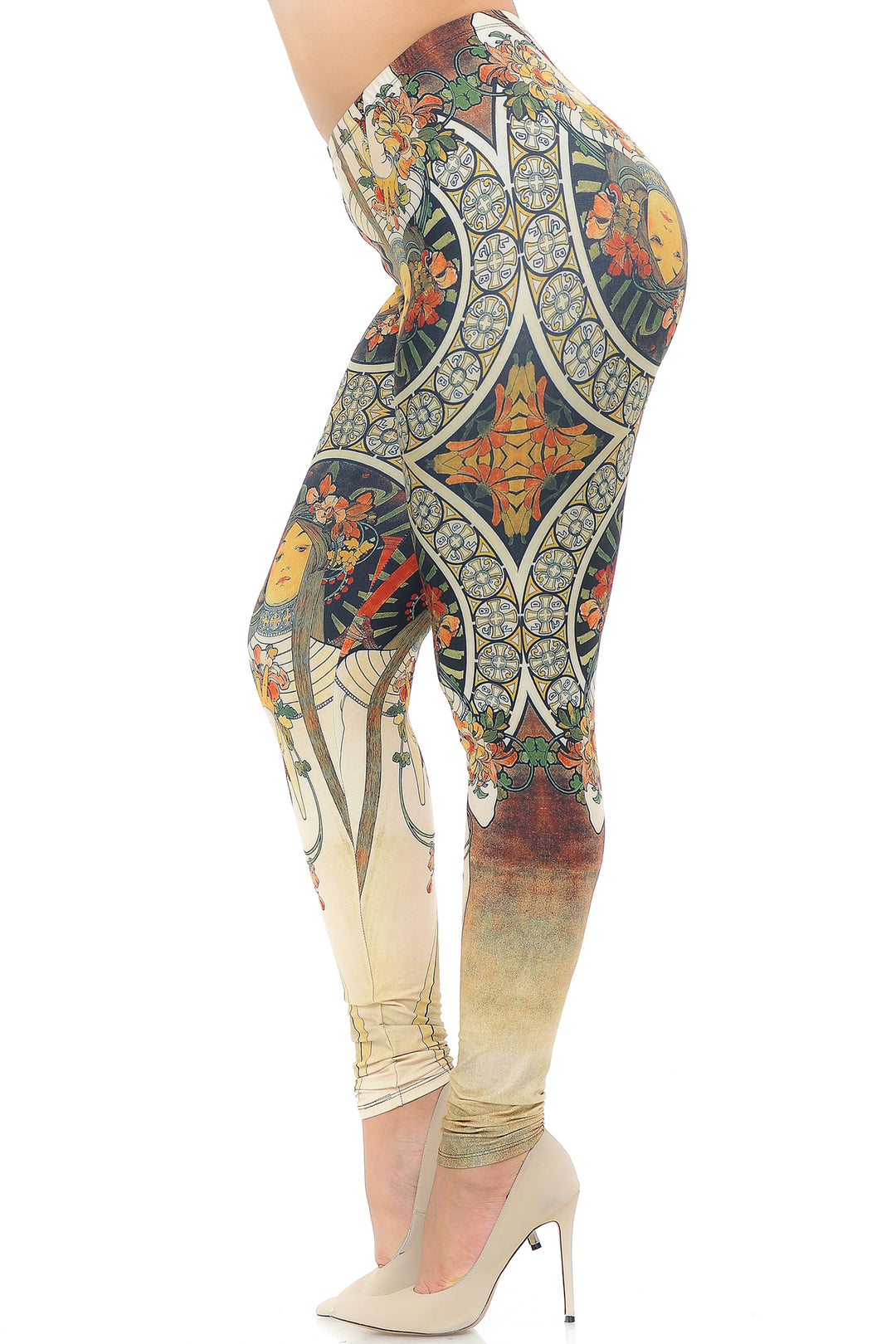 Creamy Soft Premium Women's Leggings Gaia Mucha Plus Size, High Rise, Stretchy & Breathable, Comfortable Fit - by USA Fashion