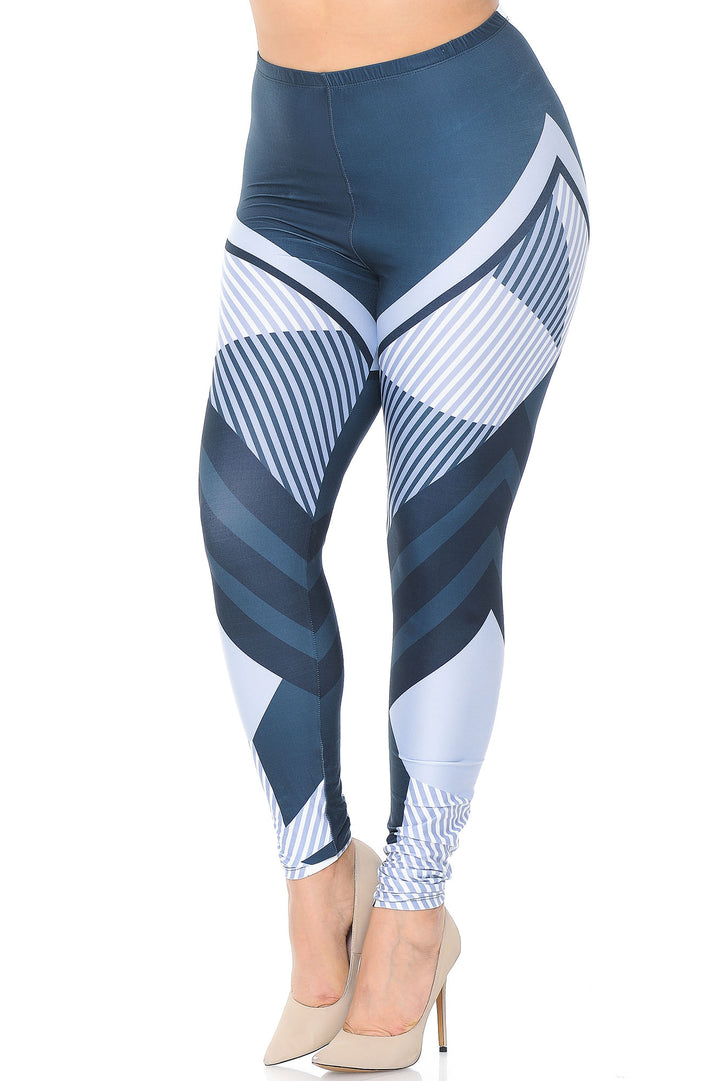 Creamy Soft Premium Women's Leggings Contour Angles Plus Size, High Rise, Stretchy & Breathable, Comfortable Fit - by USA Fashion