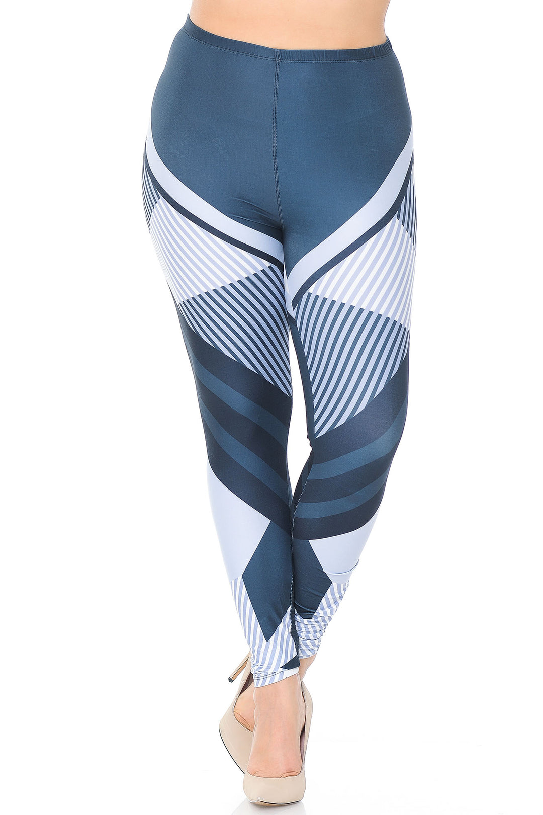 Creamy Soft Premium Women's Leggings Contour Angles Plus Size, High Rise, Stretchy & Breathable, Comfortable Fit - by USA Fashion