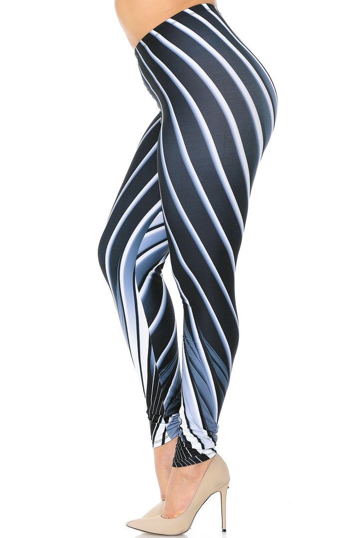 Creamy Soft Premium Women's Leggings Contour Body Lines Plus Size, High Rise, Stretchy & Breathable, Comfortable Fit - by USA Fashion