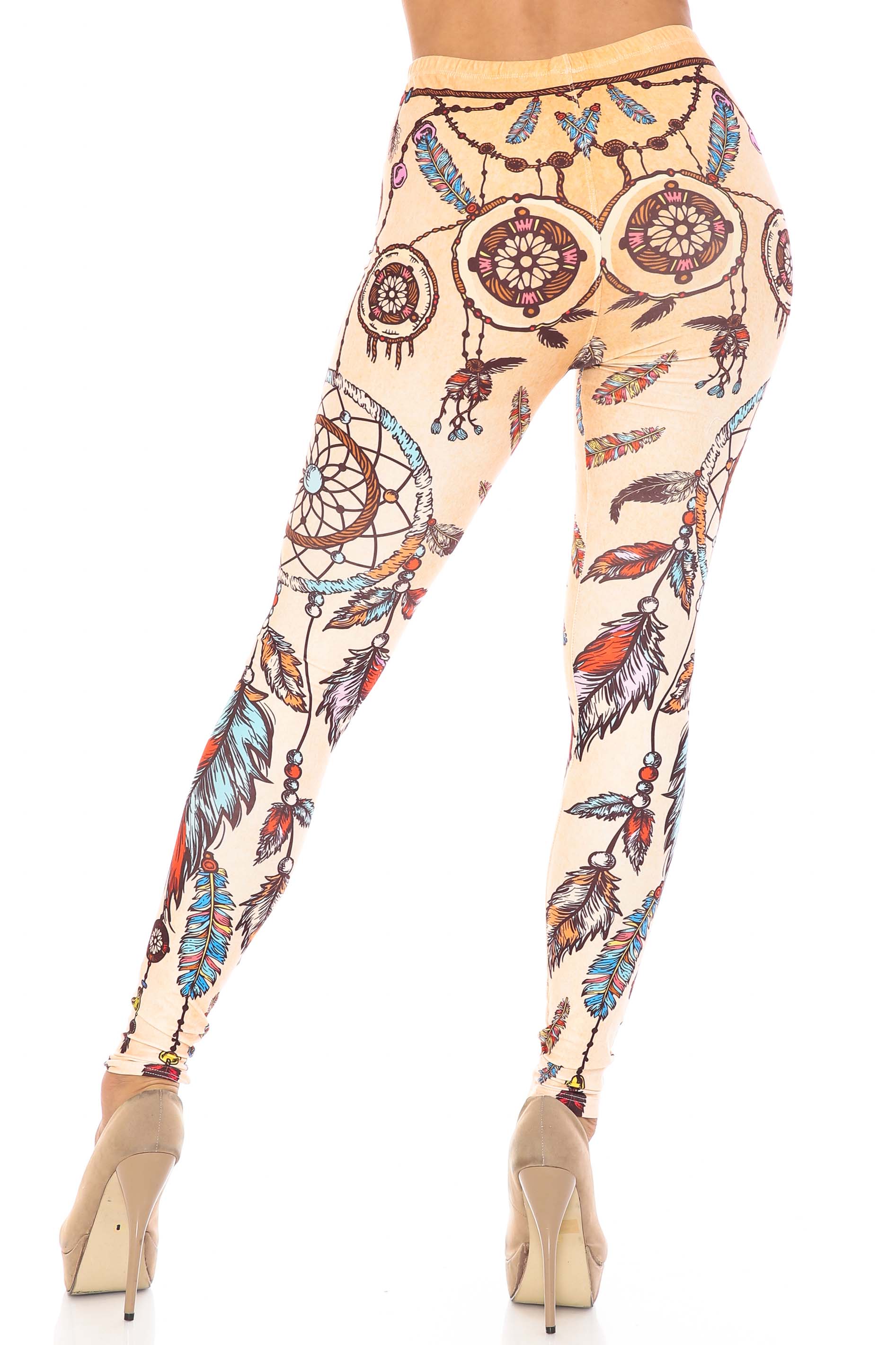 Plus Size - Creamy Soft Women's Laser Print Skin Smoothing Fashion Print Leggings - Dreamcatcher