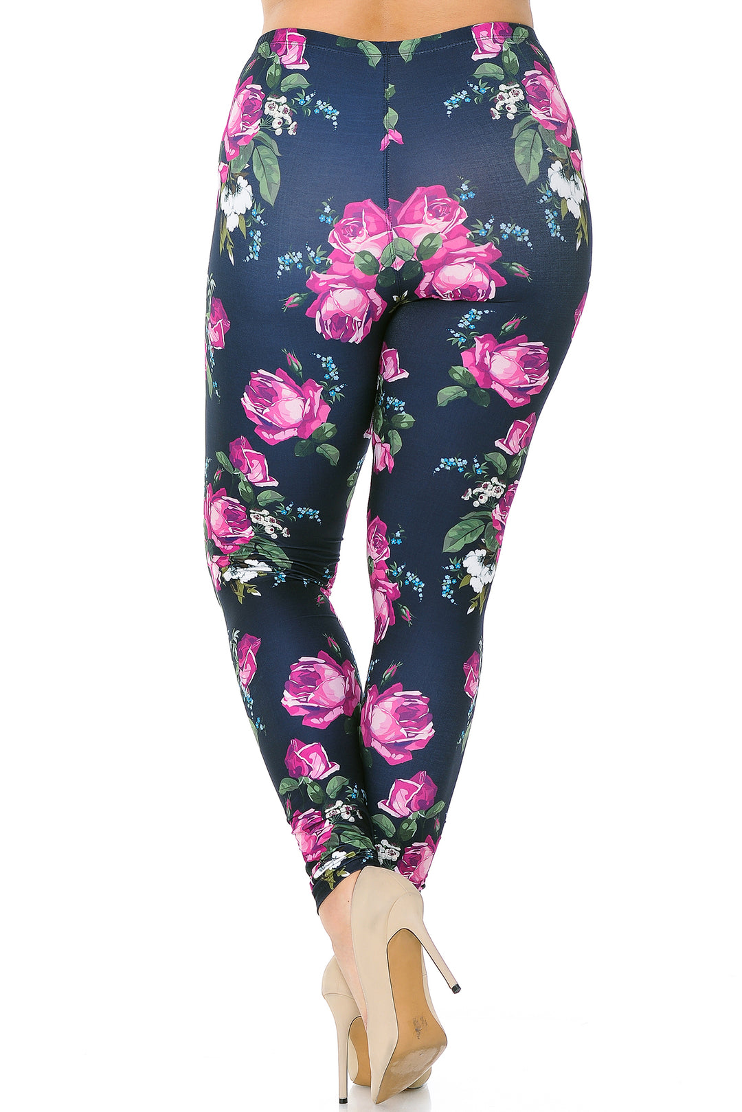 Creamy Soft Premium Women's Leggings Fuchsia Rose Plus Size, High Rise, Stretchy & Breathable, Comfortable Fit - by USA Fashion