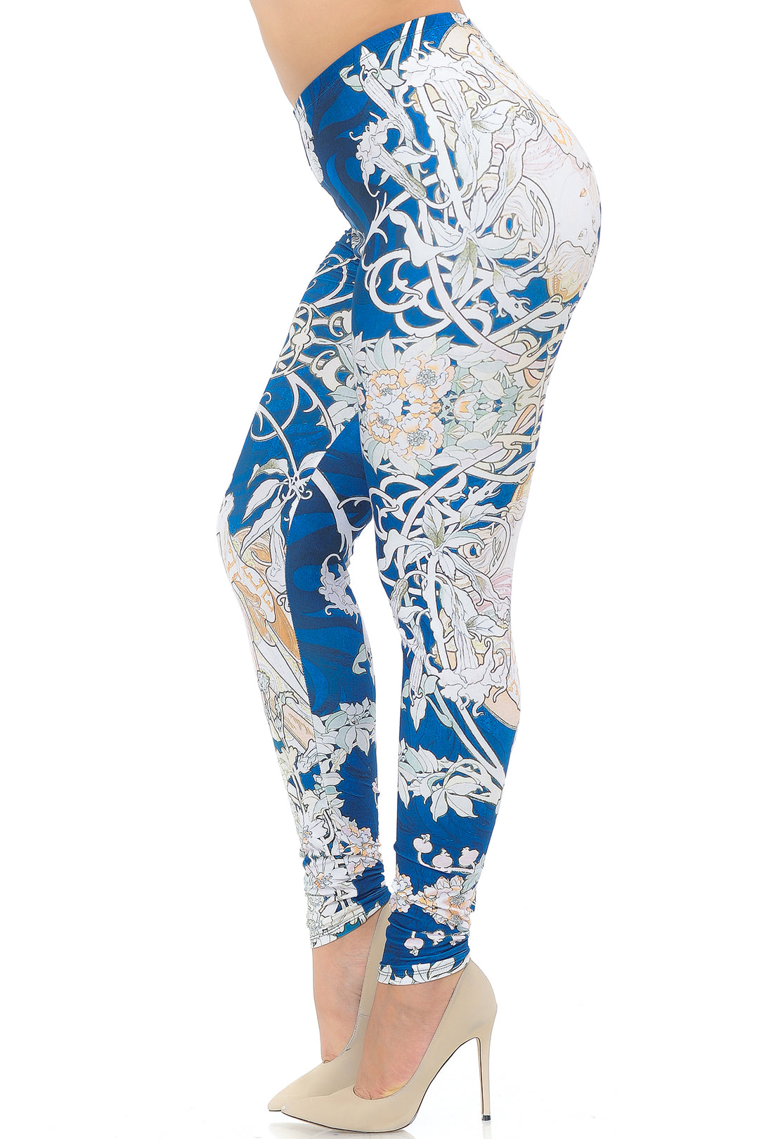 Creamy Soft Premium Women's Leggings Twisted Eden Vine Plus Size, High Rise, Stretchy & Breathable, Comfortable Fit - by USA Fashion