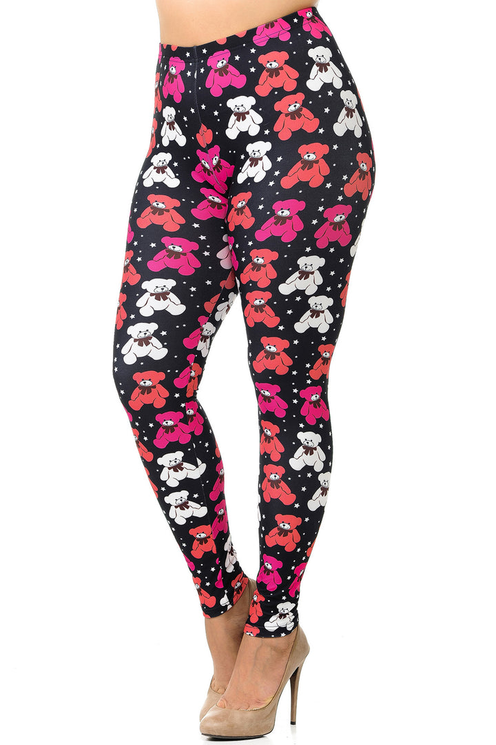 Creamy Soft Premium Women's Leggings Teddy Bear Plus Size, High Rise, Stretchy & Breathable, Comfortable Fit - by USA Fashion
