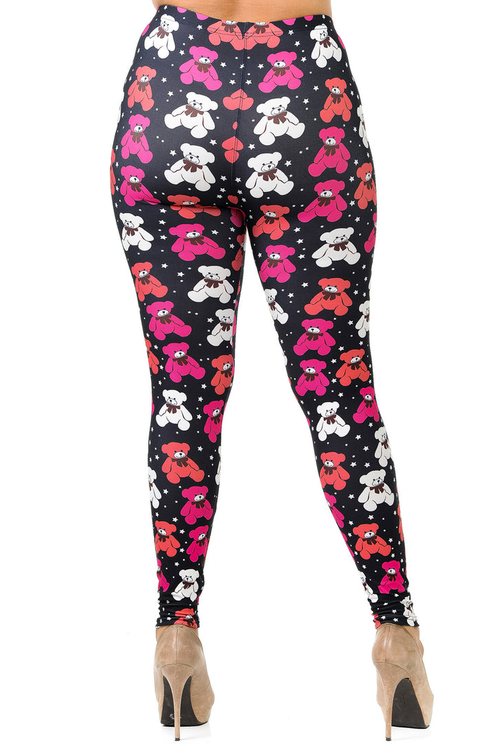 Creamy Soft Premium Women's Leggings Teddy Bear Plus Size, High Rise, Stretchy & Breathable, Comfortable Fit - by USA Fashion