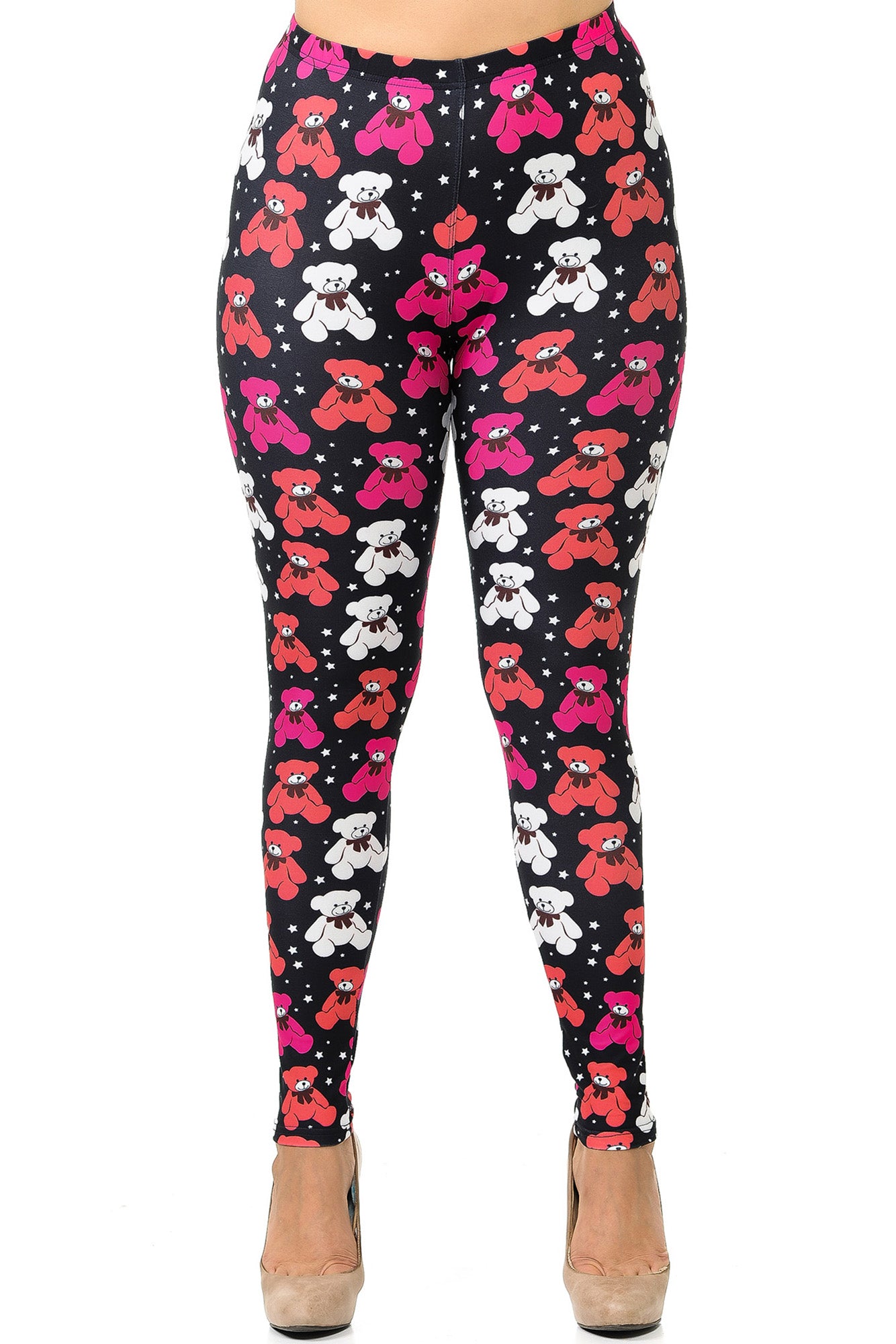 Creamy Soft Premium Women's Leggings Teddy Bear Plus Size, High Rise, Stretchy & Breathable, Comfortable Fit - by USA Fashion