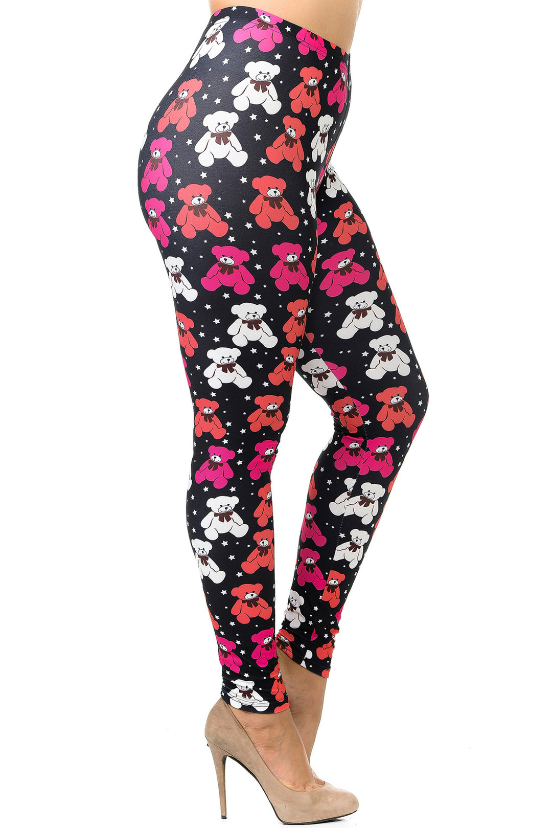Creamy Soft Premium Women's Leggings Teddy Bear Plus Size, High Rise, Stretchy & Breathable, Comfortable Fit - by USA Fashion