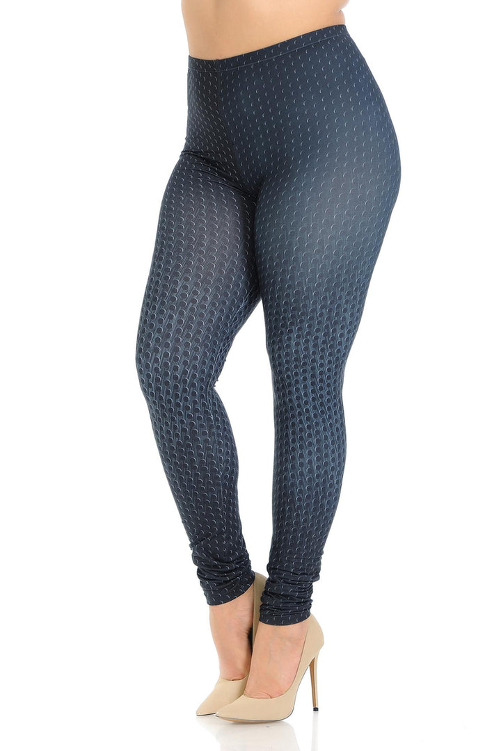 Creamy Soft Premium Women's Leggings Textured Dots Plus Size, High Rise, Stretchy & Breathable, Comfortable Fit - by USA Fashion