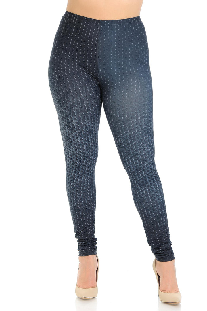 Creamy Soft Premium Women's Leggings Textured Dots Plus Size, High Rise, Stretchy & Breathable, Comfortable Fit - by USA Fashion