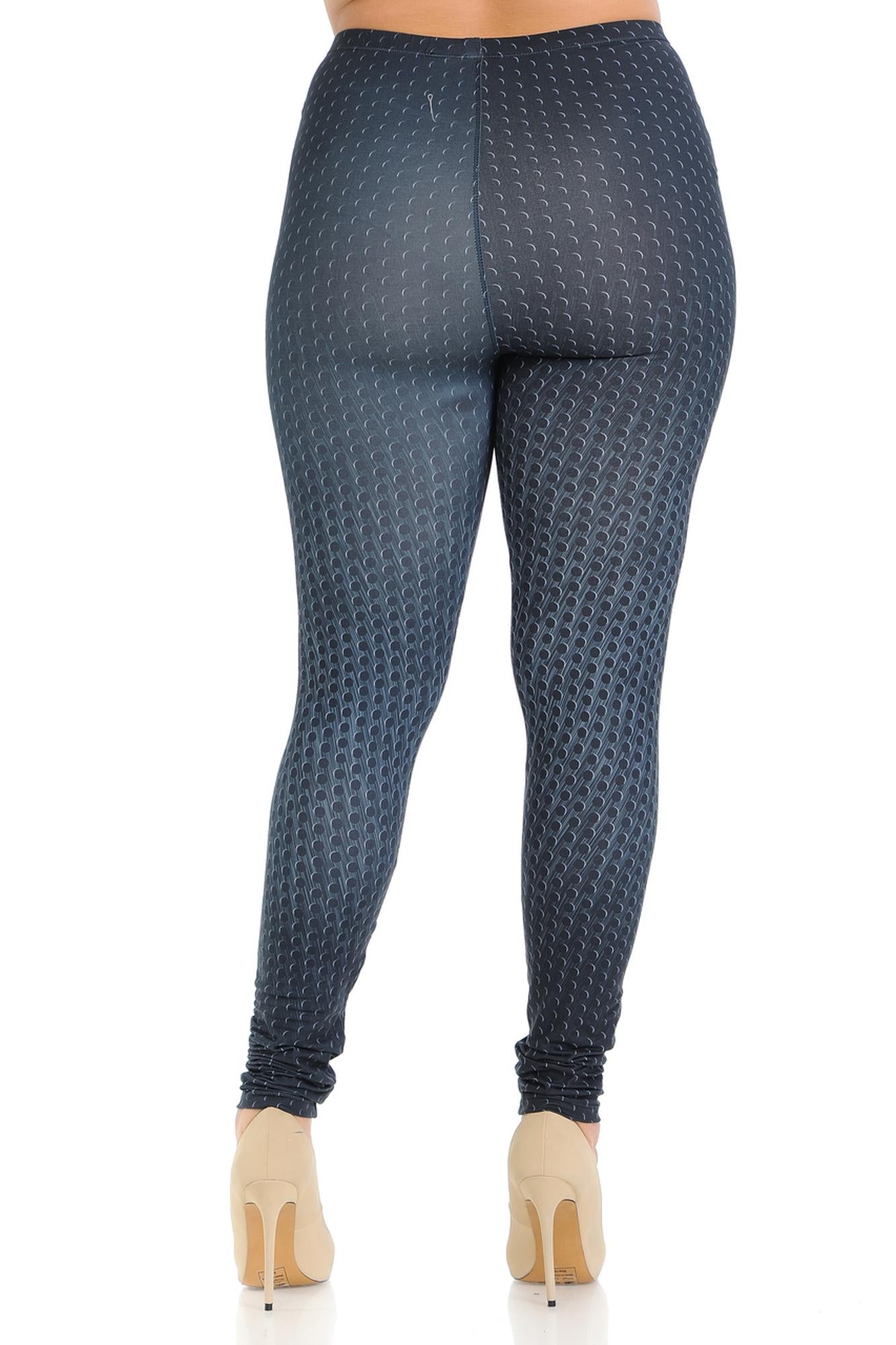 Creamy Soft Premium Women's Leggings Textured Dots Plus Size, High Rise, Stretchy & Breathable, Comfortable Fit - by USA Fashion
