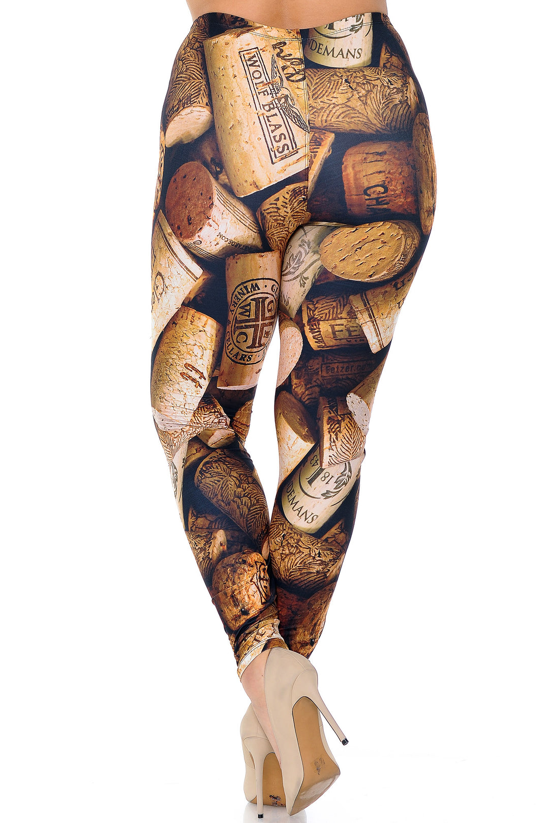 Creamy Soft Premium Women's Leggings Wine Cork Plus Size, High Rise, Stretchy & Breathable, Comfortable Fit - by USA Fashion