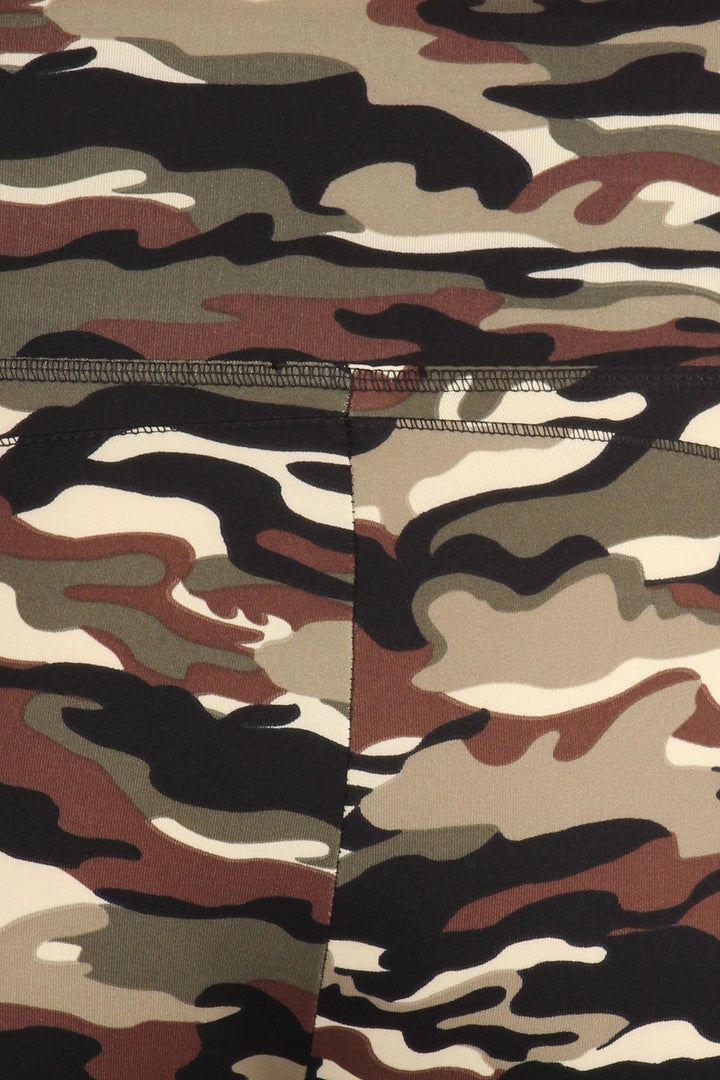 Camouflage Sport Leggings - Plus Size - 1XL 2XL 3XL with Side Pocket