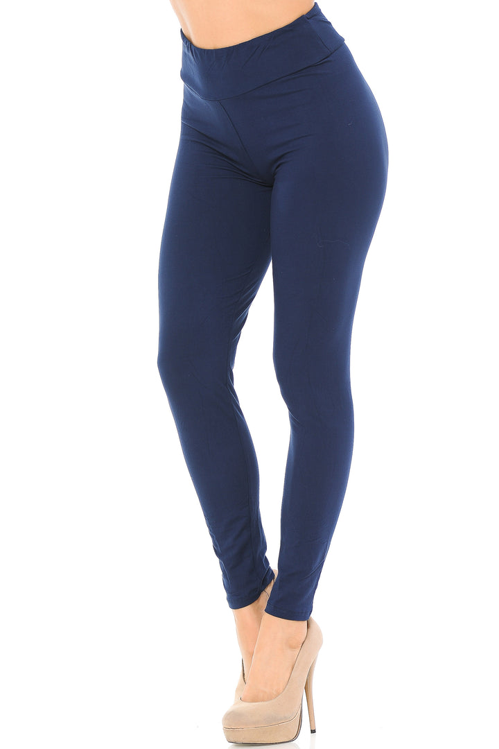 Buttery Smooth Basic Solid High Waisted Leggings - 3 Inch - EEVEE
