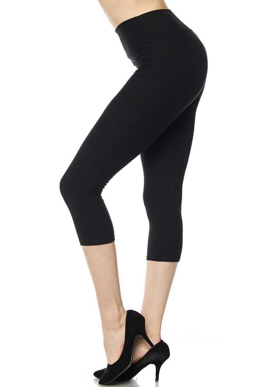 Buttery Smooth Basic Solid High Waisted Capris - 3 Inch Waist - New Mix