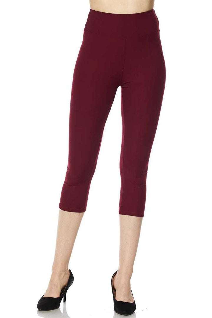 Buttery Smooth Basic Solid High Waisted Capris - 3 Inch Waist - New Mix