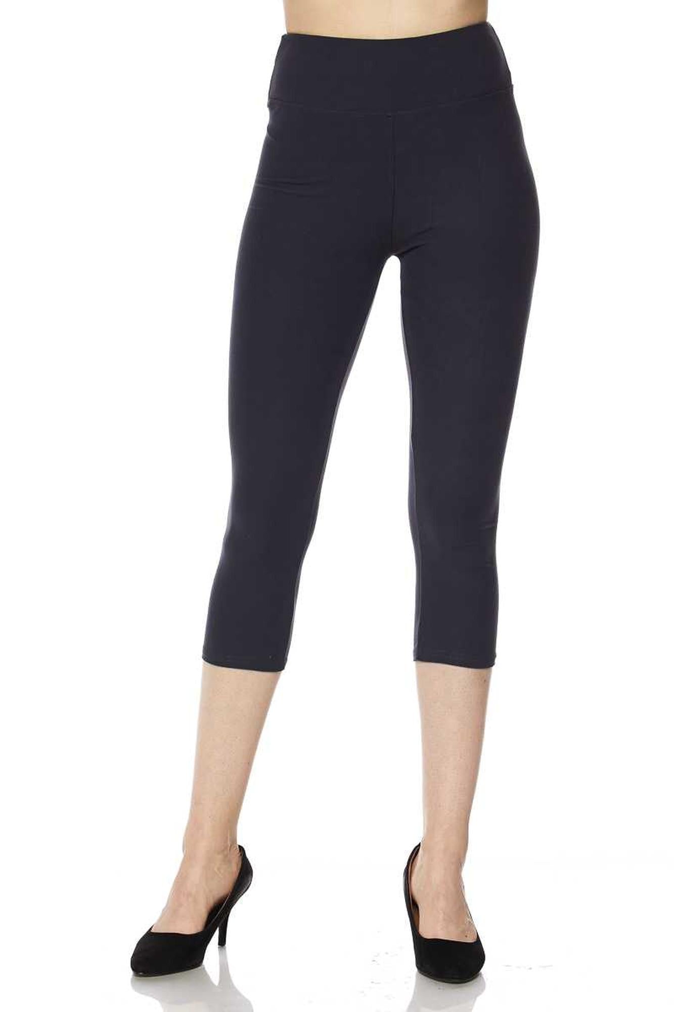 Buttery Smooth Basic Solid High Waisted Capris - 3 Inch Waist - New Mix