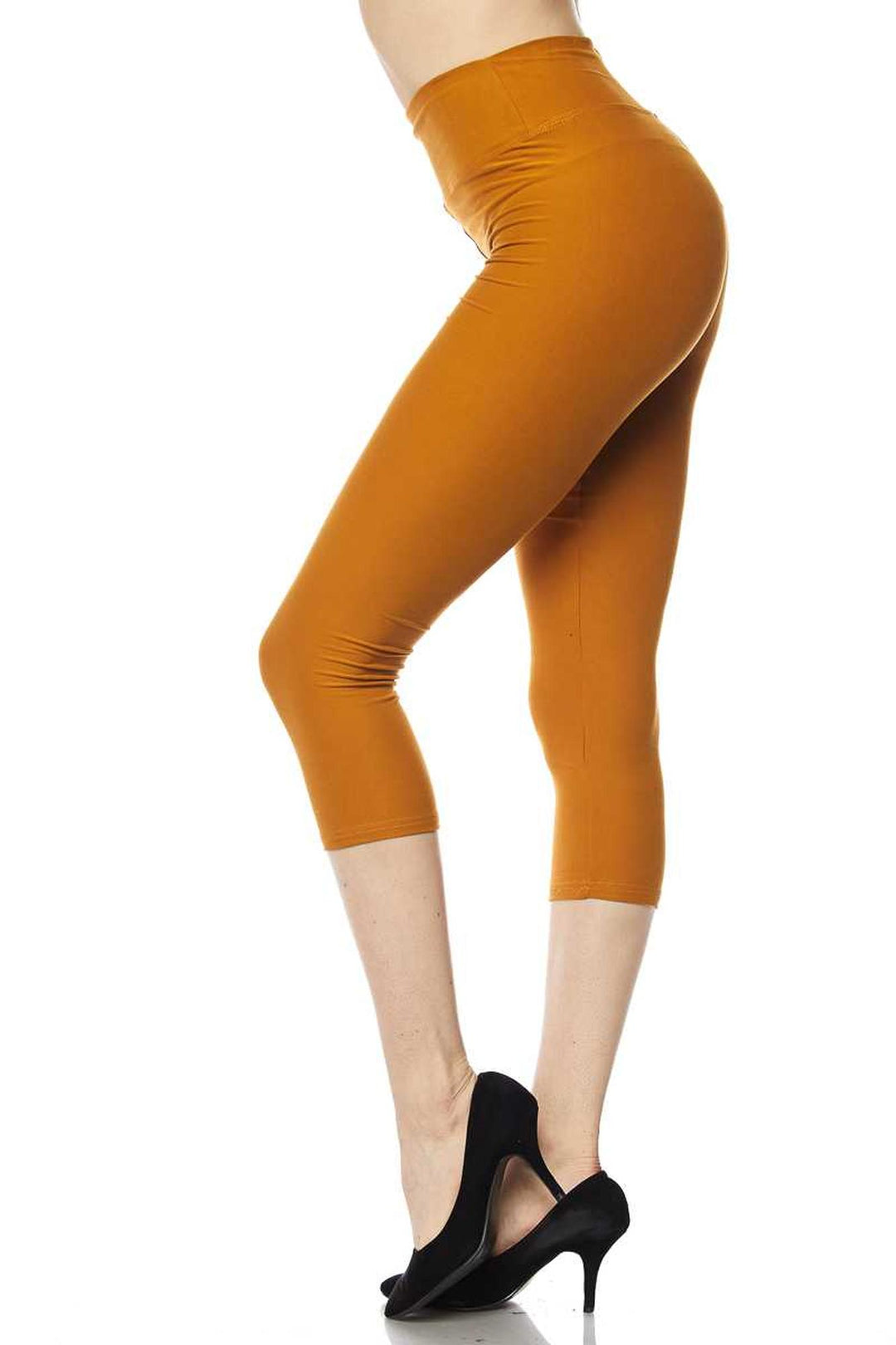Buttery Smooth Basic Solid High Waisted Capris - 3 Inch Waist - New Mix
