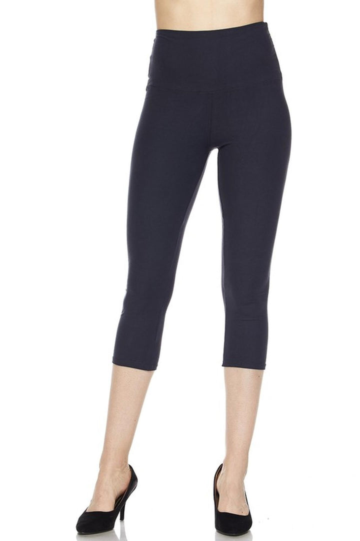 Buttery Smooth Basic Solid High Waisted Capris - 5 Inch Waist - New Mix