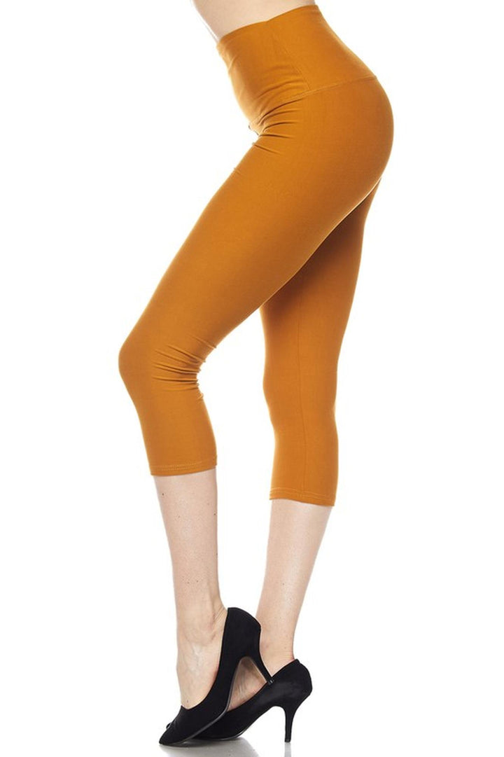 Buttery Smooth Basic Solid High Waisted Capris - 5 Inch Waist - New Mix