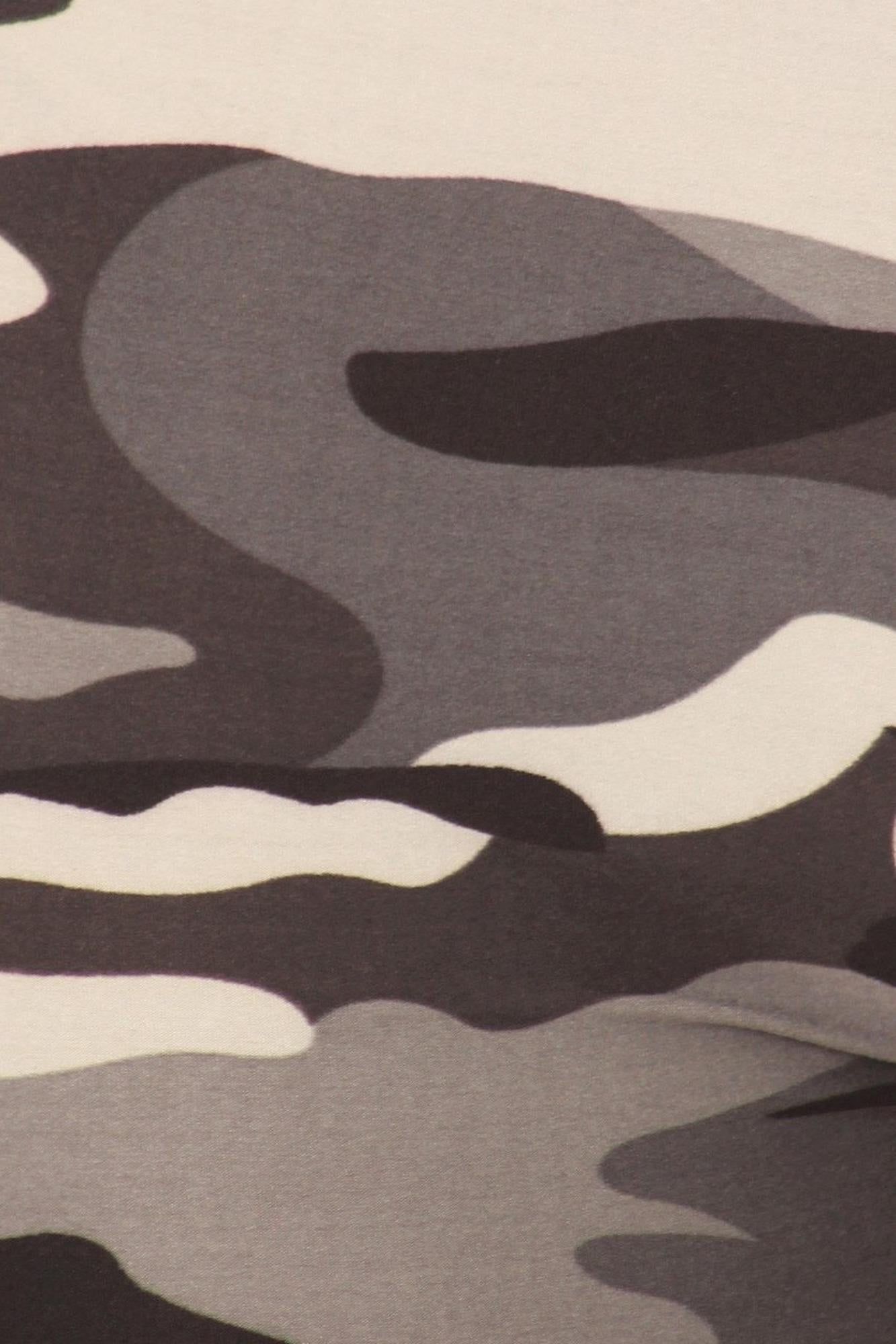 Buttery Soft Charcoal Camouflage Leggings - EEVEE (One Size Regular,Charcoal)