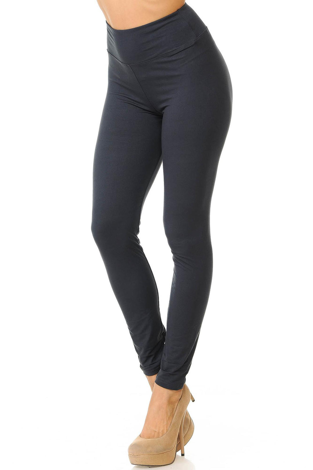 Buttery Smooth High Waisted Basic Solid Leggings - 3 Inch Waist