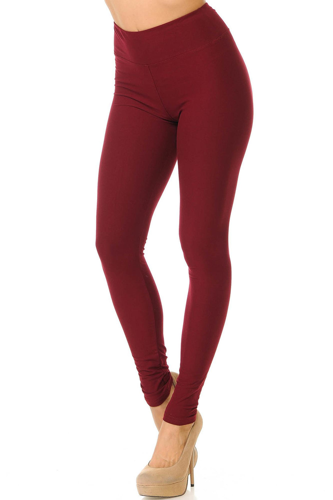 Buttery Smooth High Waisted Basic Solid Leggings - 3 Inch Waist