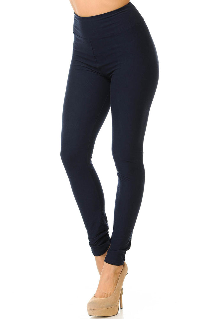 Buttery Smooth High Waisted Basic Solid Leggings - 3 Inch Waist