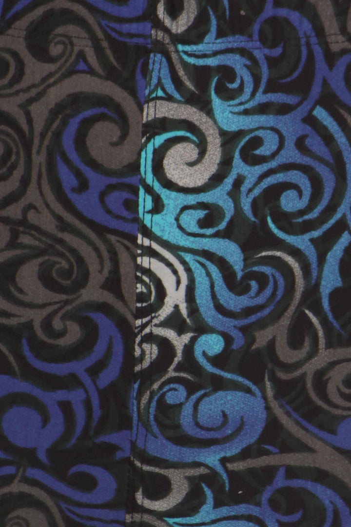 Buttery Soft Blue Tangled Swirl Leggings (One Size Regular,Blue)